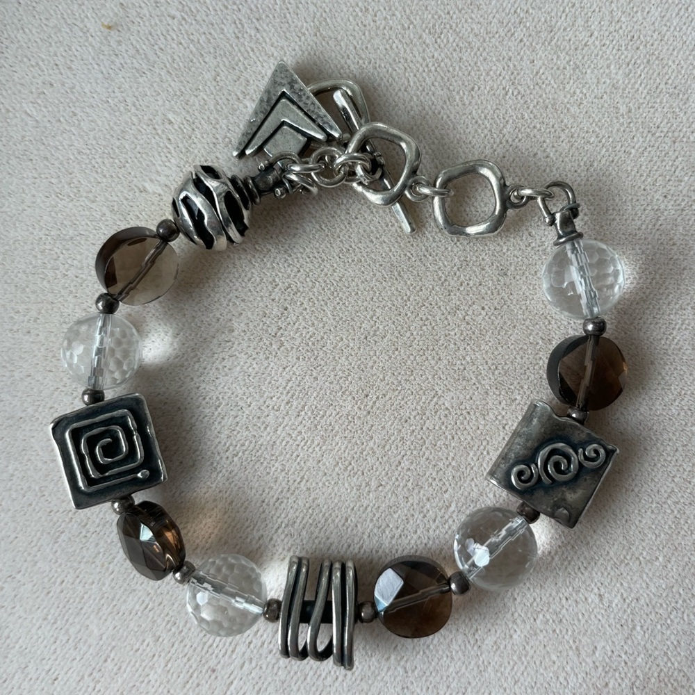 Silpada Silver and Brown Beaded Bracelet